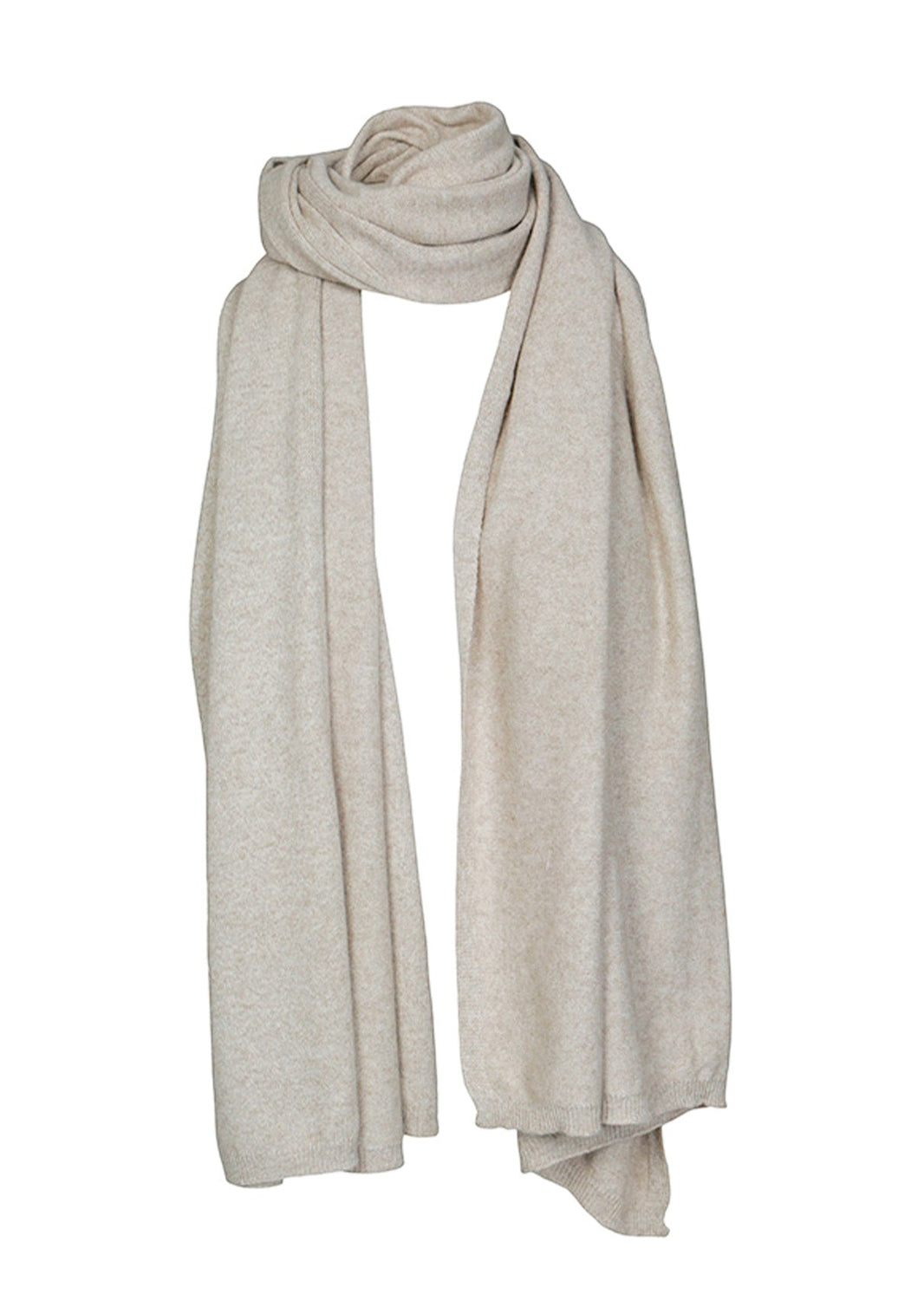 Alfie stort cashmere skjerf, Lys beigemelert