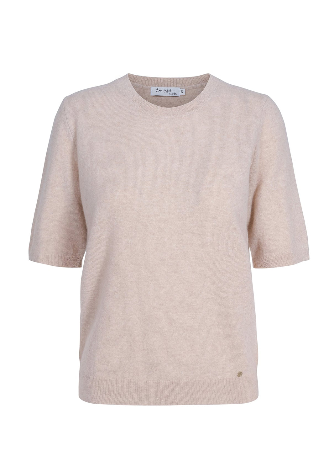 Alina kortermet cashmere genser, Lys beigemelert