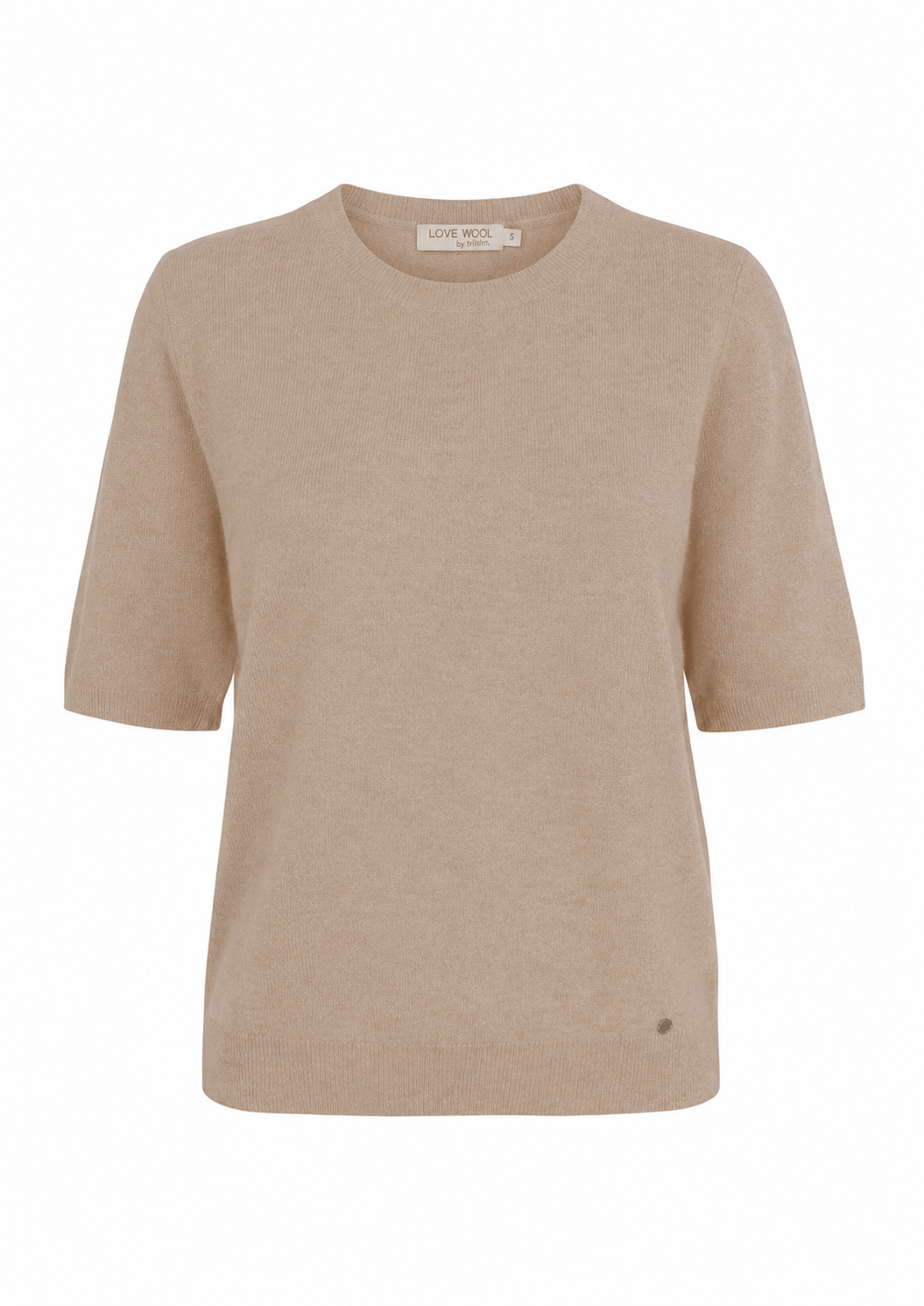 Alina kortermet cashmere genser, Lys camelbeige