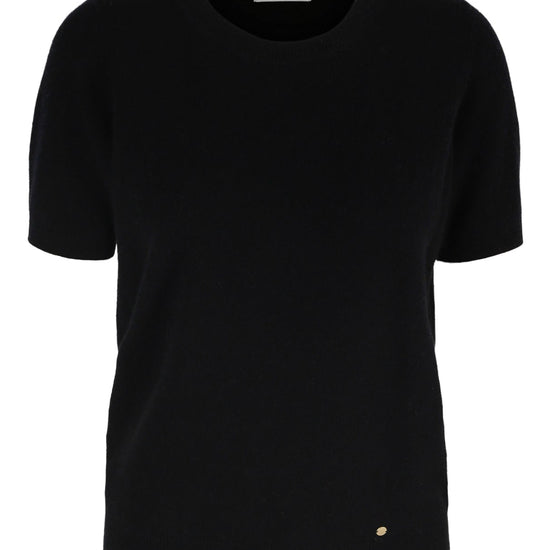 Alina kortermet cashmere genser – Sort