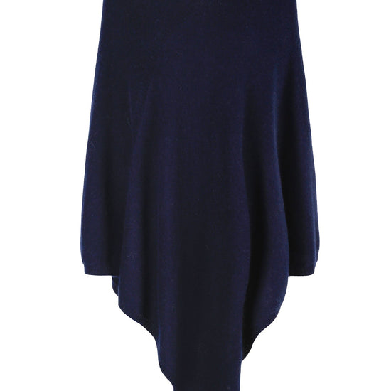 Anine ekstra stor cashmere poncho – Marineblå