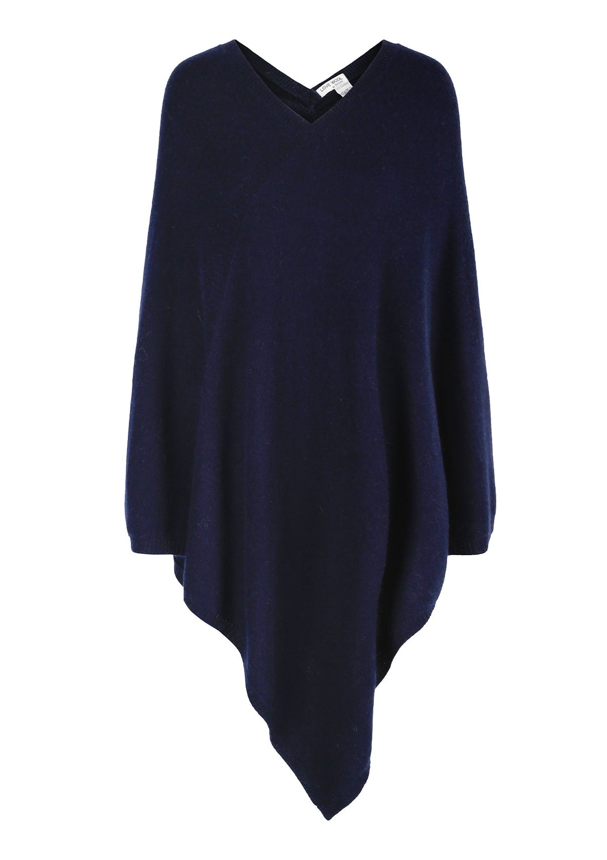 Anine ekstra stor cashmere poncho – Marineblå