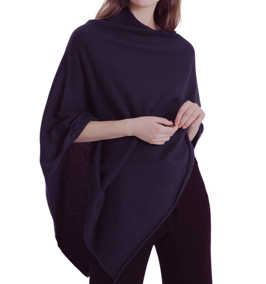Anneli cashmere poncho, Marineblå