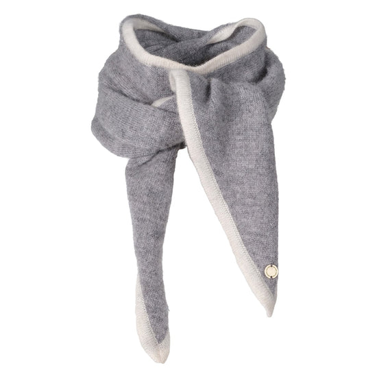 Ayla cashmere skjerf – Gråmelert med off white kant