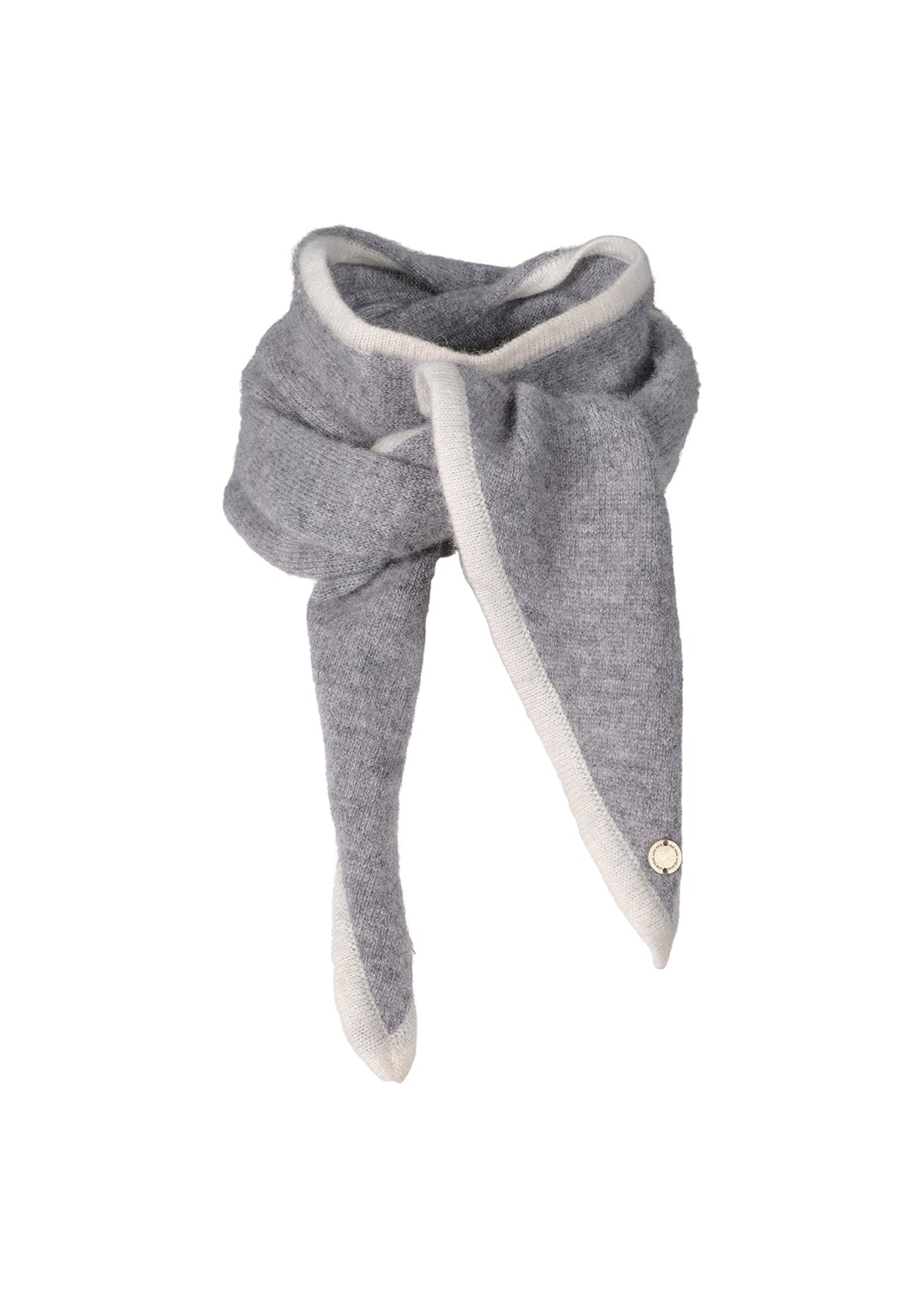Ayla cashmere skjerf – Gråmelert med off white kant