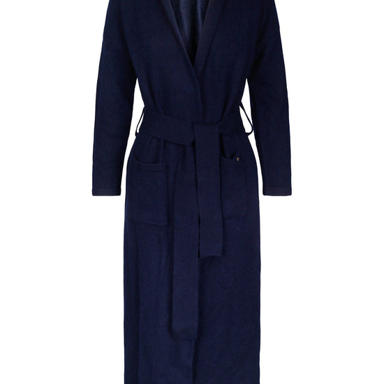 Camilla cashmere kåpe/ morgenkåpe – Marineblå