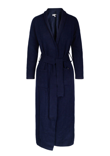 Camilla cashmere kåpe/ morgenkåpe – Marineblå