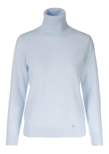Cassie cashmere genser med høy hals, Lyseblå
