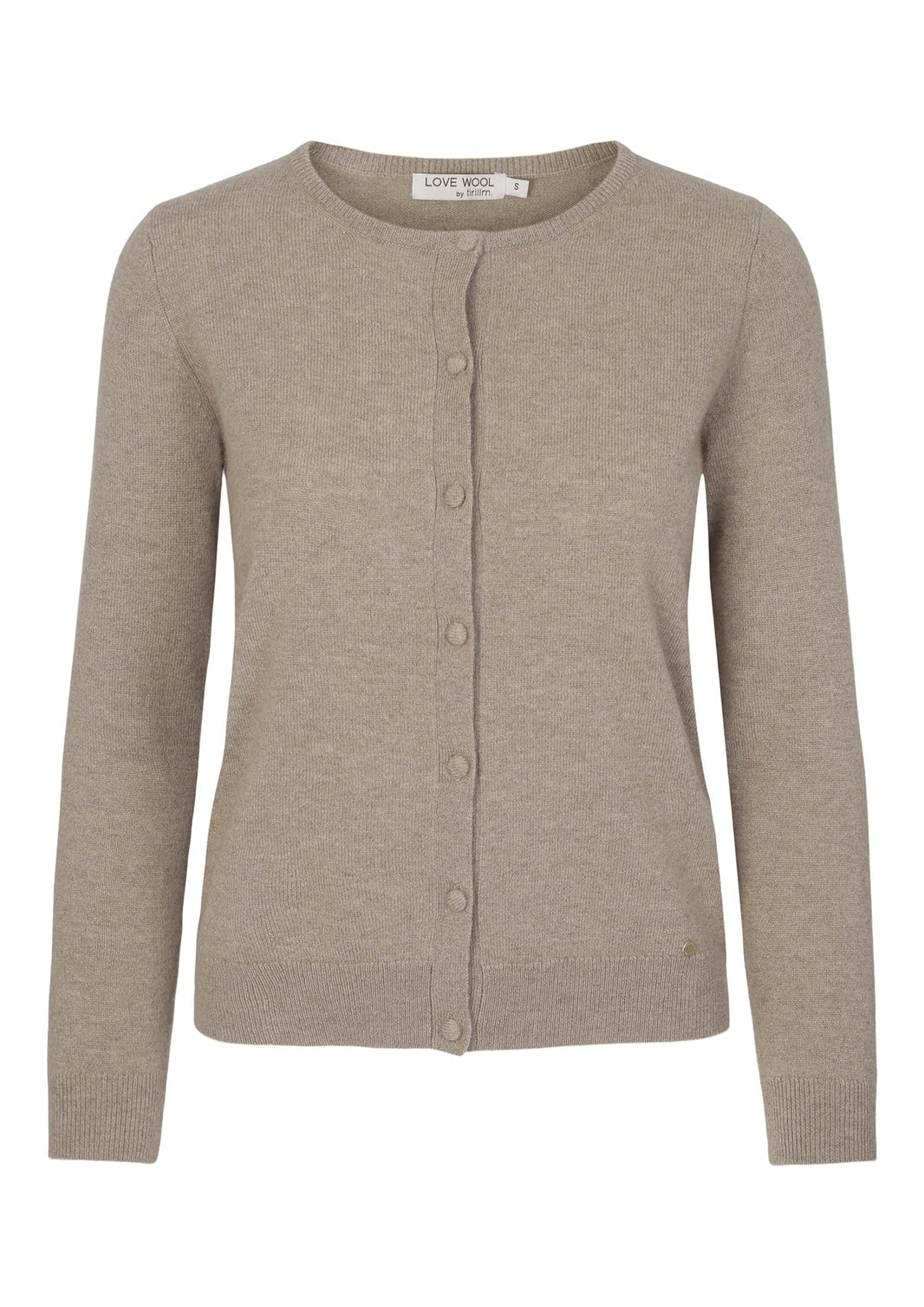 Emilie cashmere cardigan, Beige melert