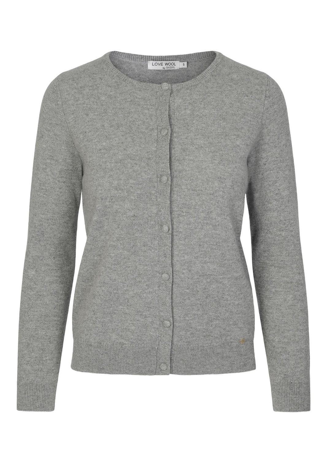 Emilie cashmere cardigan, Lys gråmelert