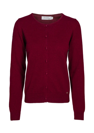 Emilie cashmere cardigan – Dyp burgunder