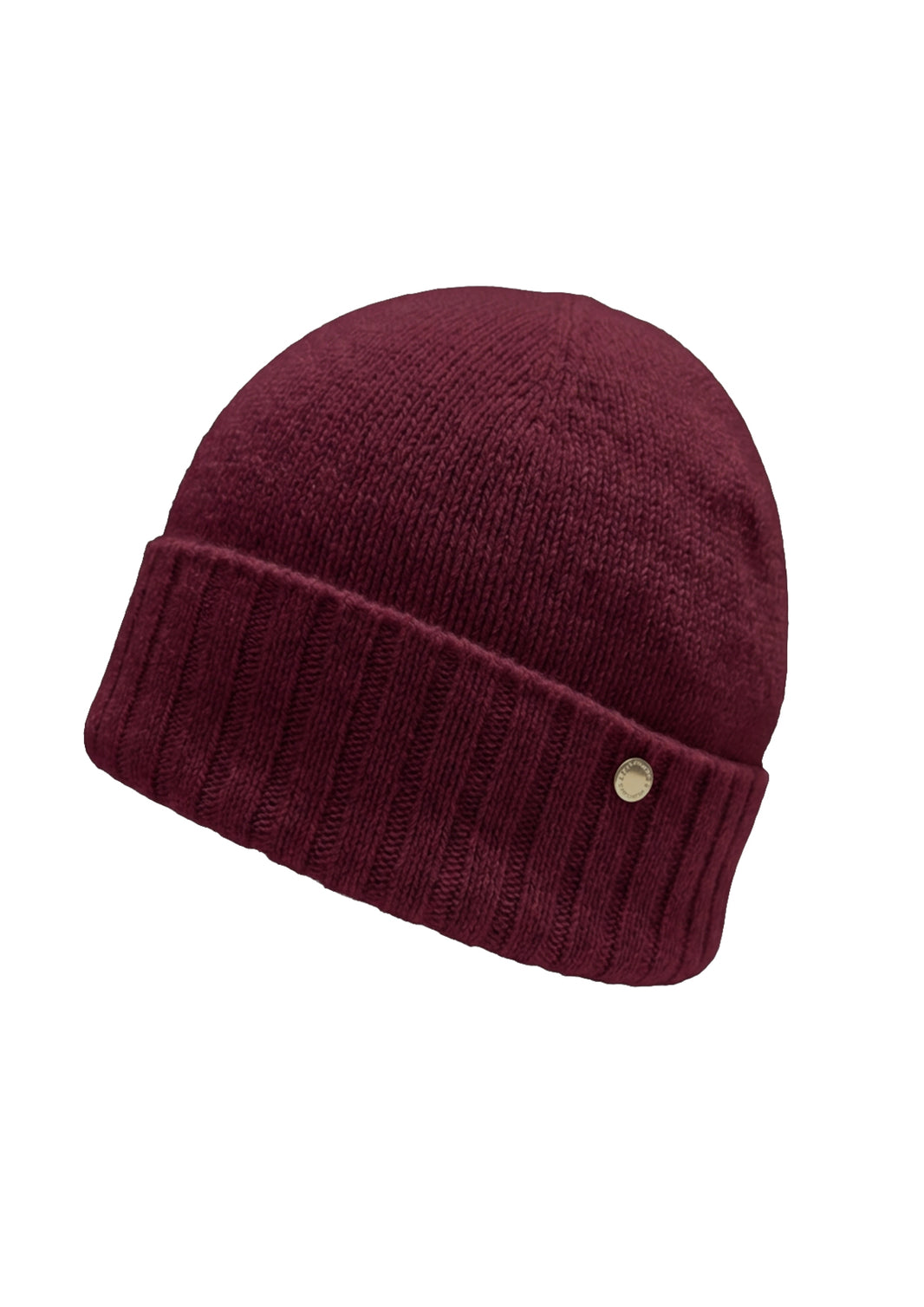 Hedda cashmere lue med oppbrett, Dyp burgunder