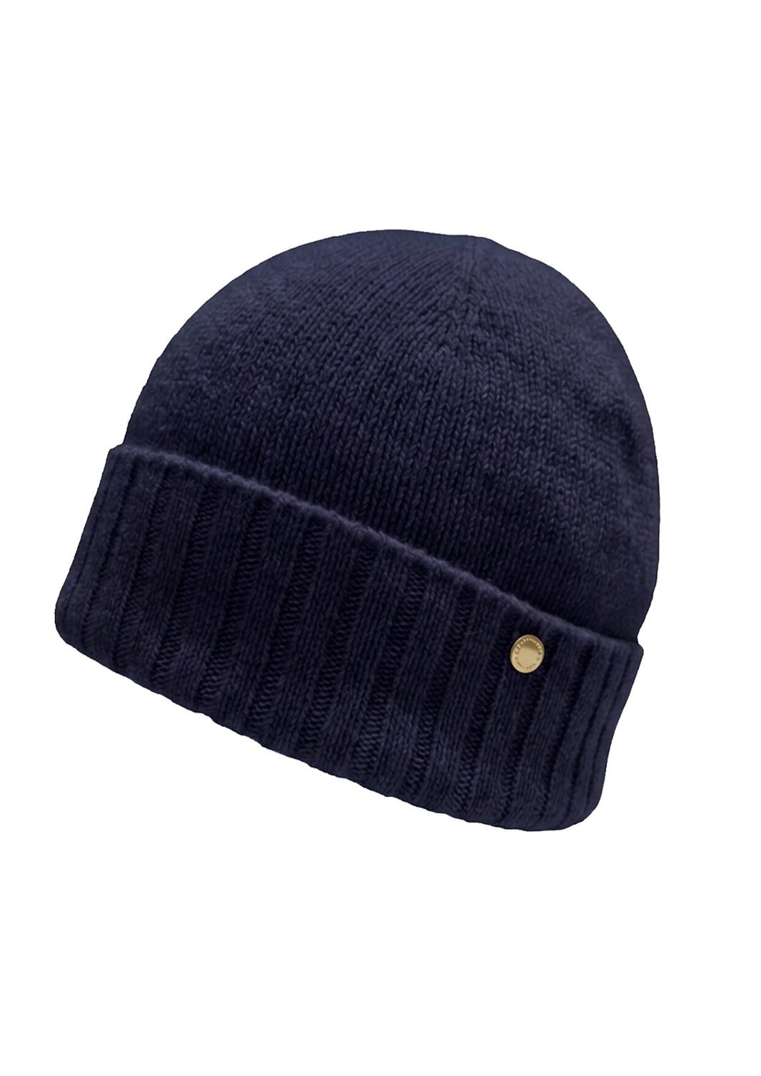 Hedda cashmere lue med oppbrett, Marineblå