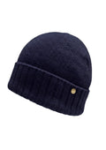 Hedda cashmere lue med oppbrett, Marineblå