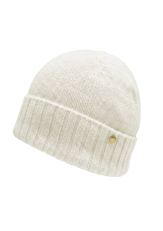 Hedda cashmere lue med oppbrett, Off white