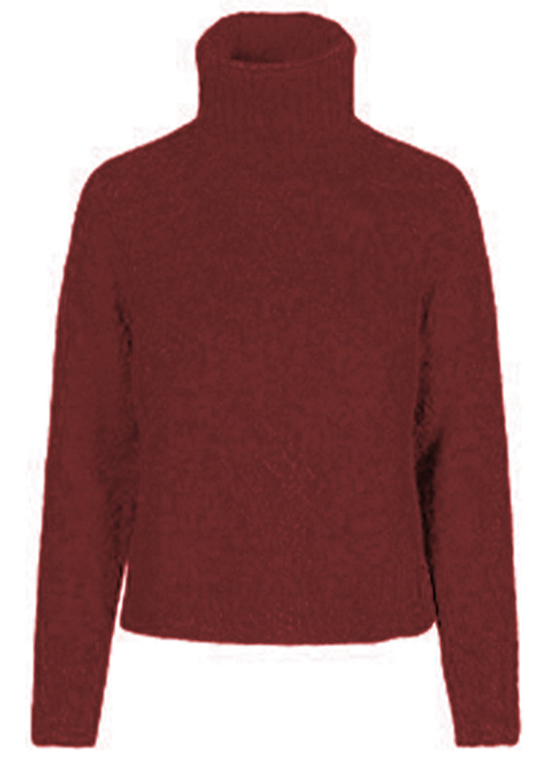Ma mohair genser med høy hals og fine detaljer, Burgunder