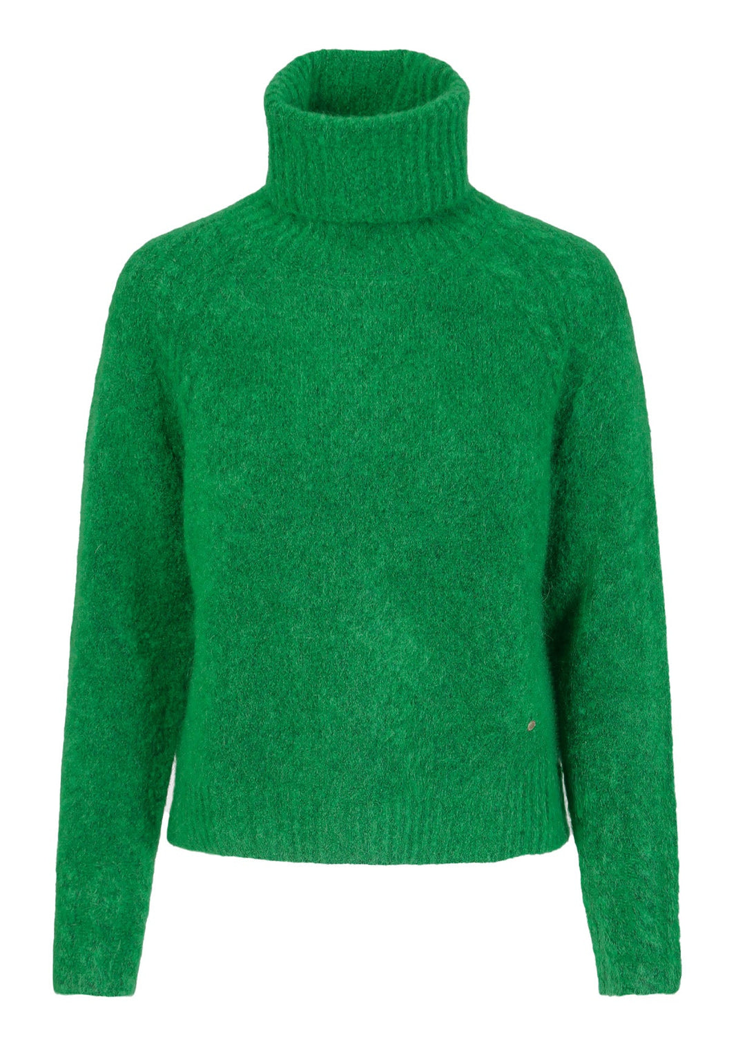 Ma mohair genser med høy hals og fine detaljer, Grønn