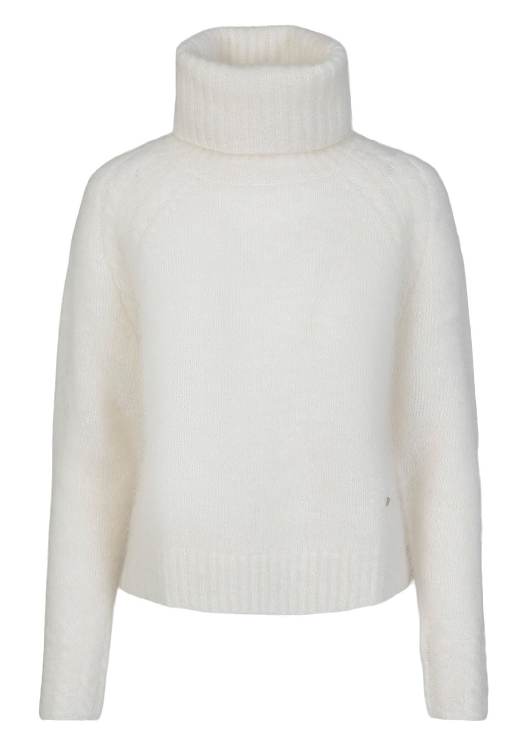 Ma mohair genser med høy hals og fine detaljer, Off White