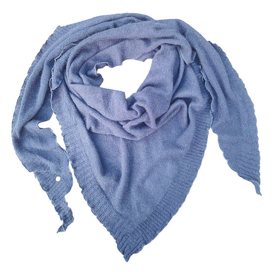 Palma cashmere trekant skjerf – Lys denim melert