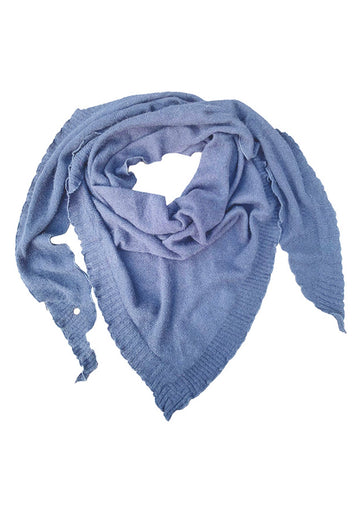 Palma cashmere trekant skjerf – Lys denim melert