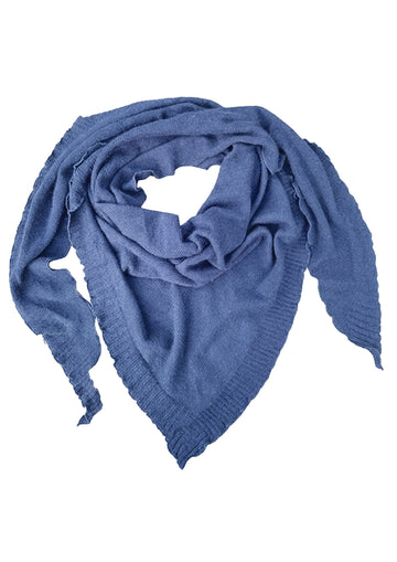 Palma cashmere trekant skjerf, Lys denim melert