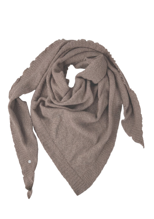 Palma cashmere trekant skjerf, Mørk beigemelert