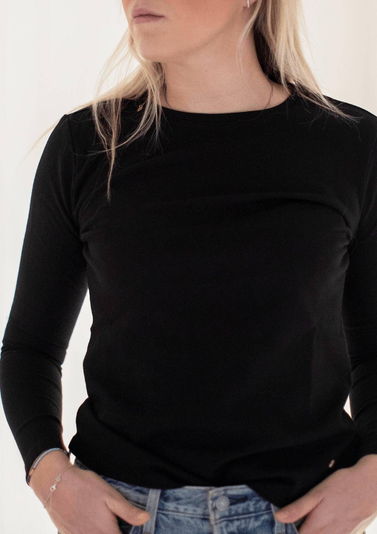 Sia langermet topp – Sort