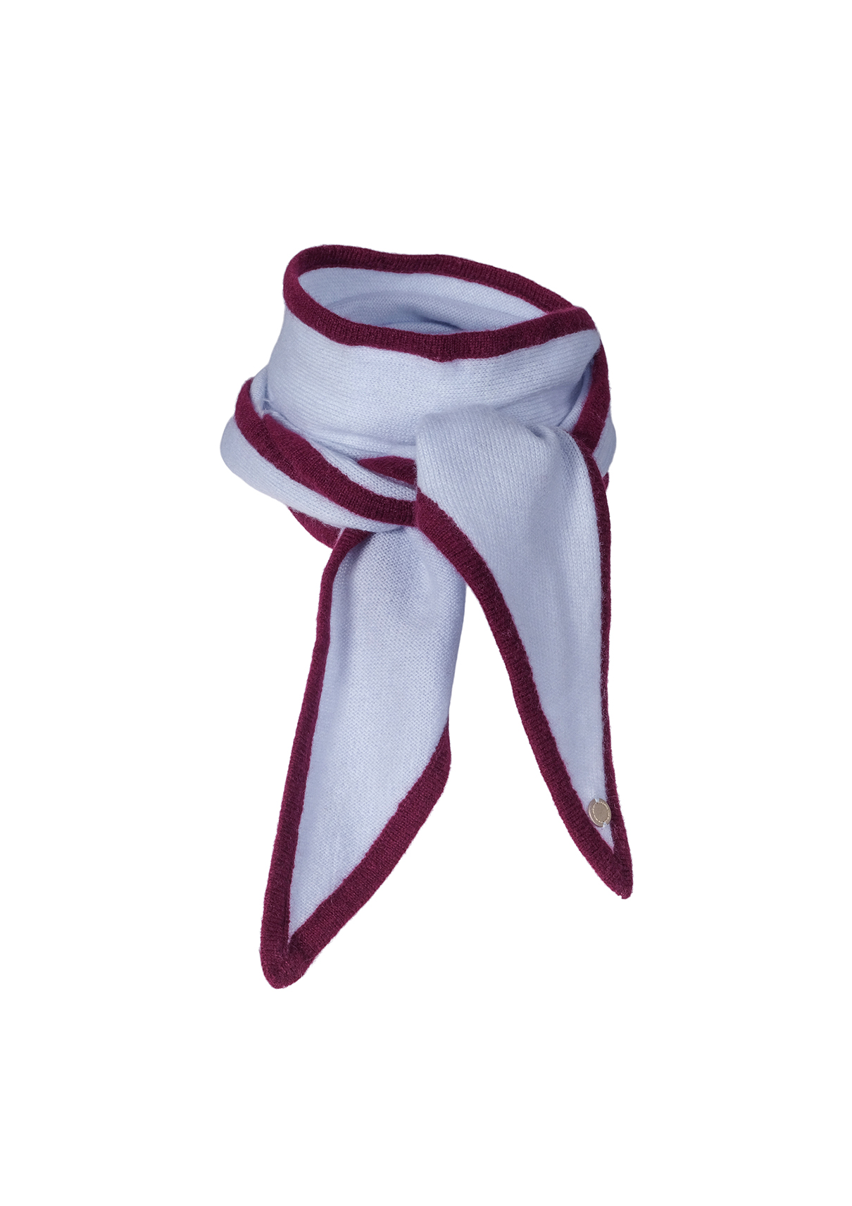 Ayla lysblå m burgunder kant