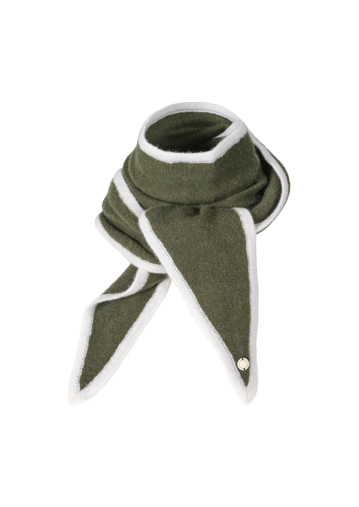 Olivengrønn m off white kant