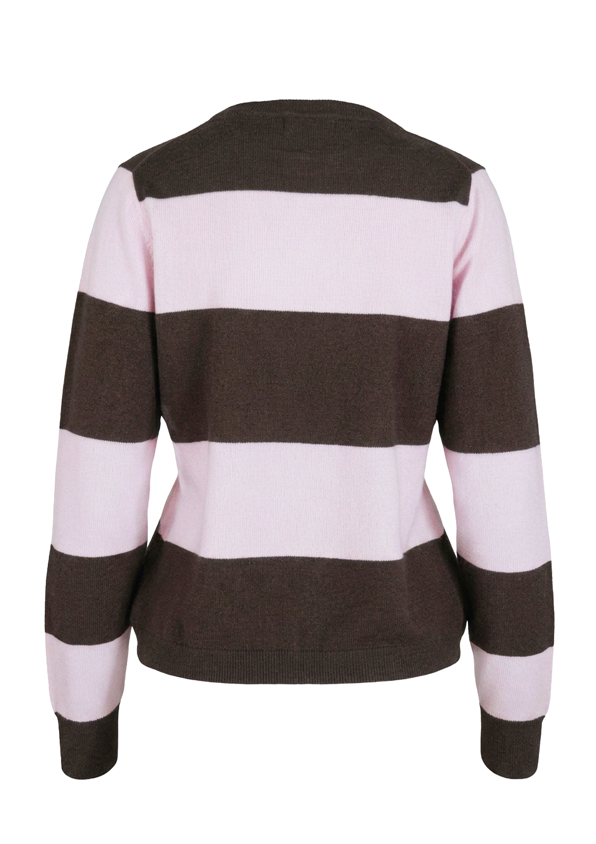 Sasha brunmelert med rosa striper bak